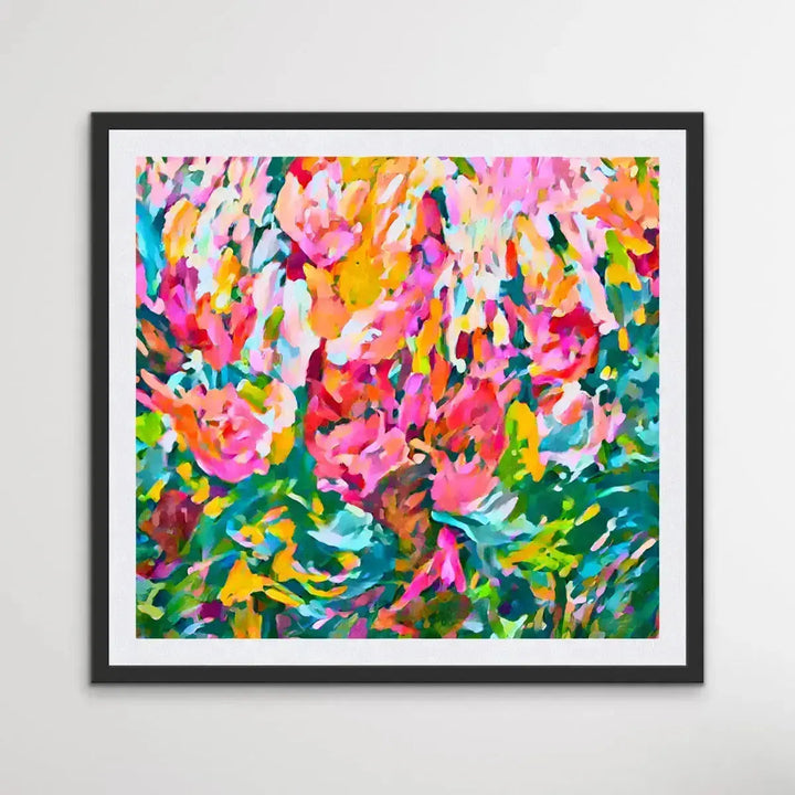 Summer Loving - Bright Floral Colourful Abstract Wall Art Print - I Heart Wall Art