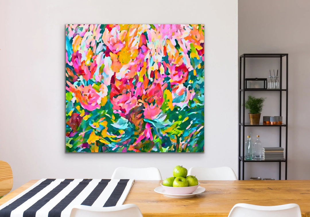 Summer Loving - Bright Floral Colourful Abstract Wall Art Print - I Heart Wall Art