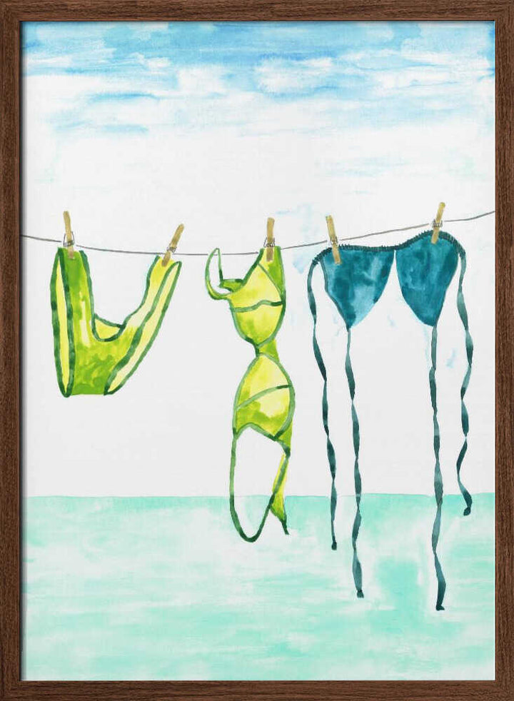 Summer Swimsuits Drying - Stretched Canvas, Poster or Fine Art Print - I Heart Wall Art - Poster Print, Canvas Print or Framed Art Print