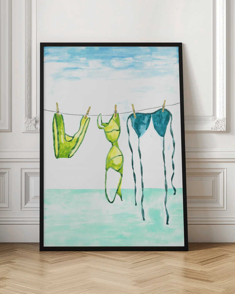 Summer Swimsuits Drying - Stretched Canvas, Poster or Fine Art Print - I Heart Wall Art - Poster Print, Canvas Print or Framed Art Print