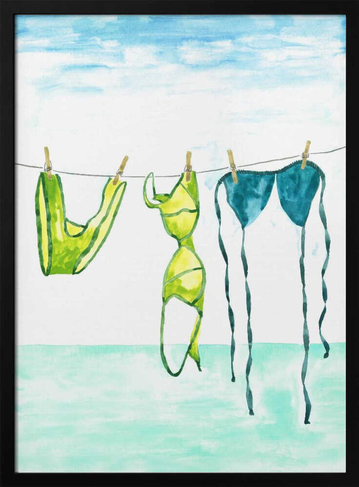 Summer Swimsuits Drying - Stretched Canvas, Poster or Fine Art Print - I Heart Wall Art - Poster Print, Canvas Print or Framed Art Print