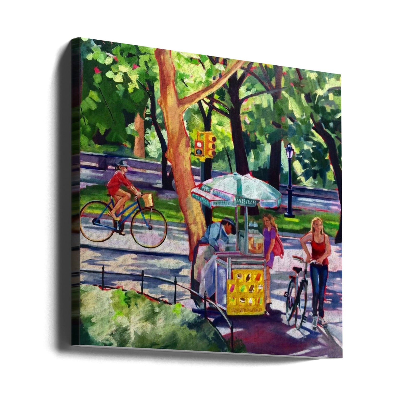 Sunday In Central Park - Square Stretched Canvas, Poster or Fine Art Print I Heart Wall Art