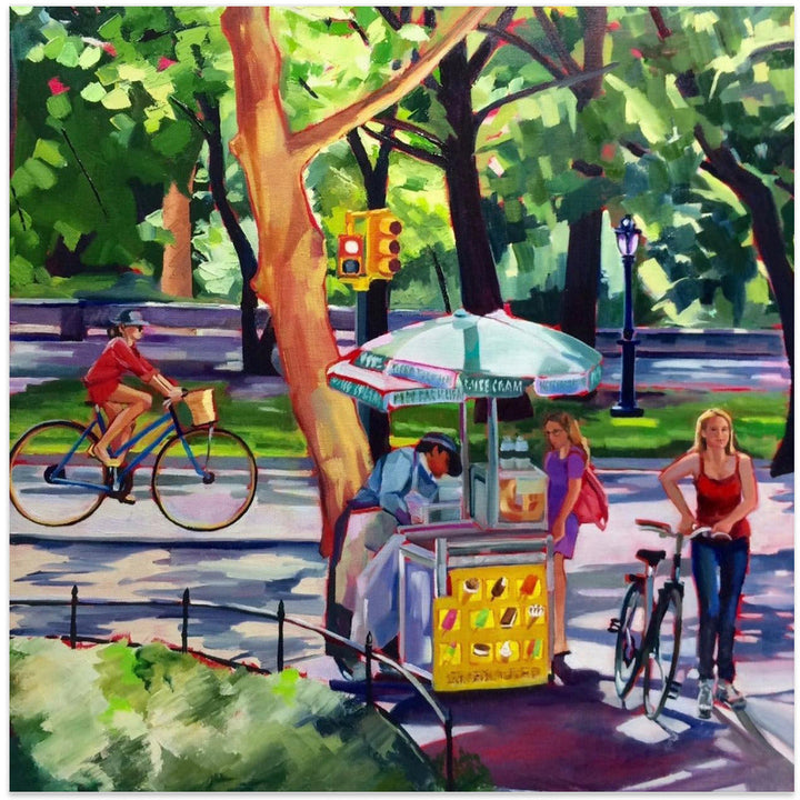 Sunday In Central Park - Square Stretched Canvas, Poster or Fine Art Print I Heart Wall Art