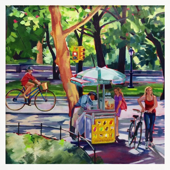 Sunday In Central Park - Square Stretched Canvas, Poster or Fine Art Print I Heart Wall Art
