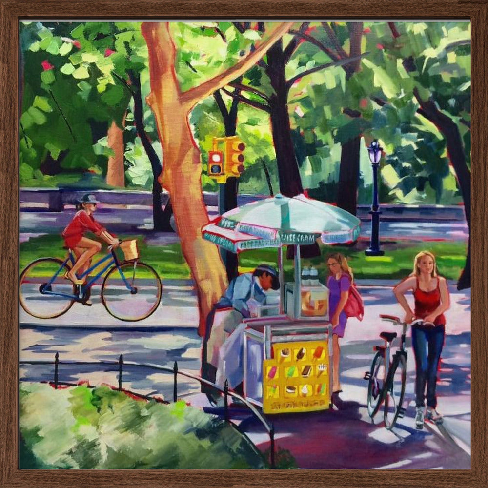 Sunday In Central Park - Square Stretched Canvas, Poster or Fine Art Print I Heart Wall Art