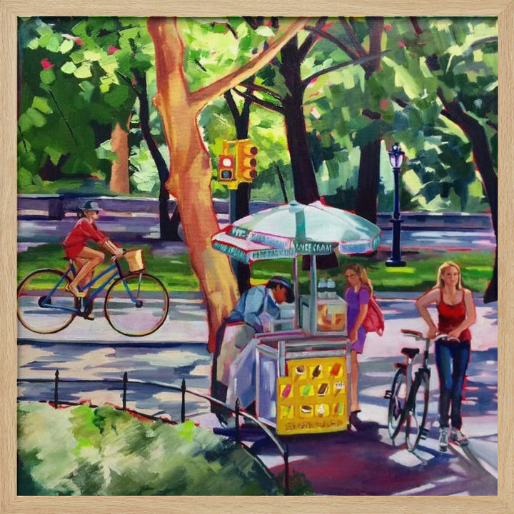 Sunday In Central Park - Square Stretched Canvas, Poster or Fine Art Print I Heart Wall Art