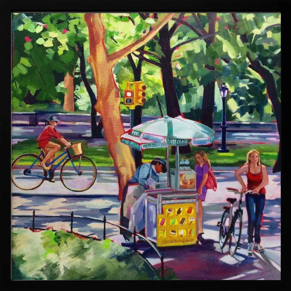 Sunday In Central Park - Square Stretched Canvas, Poster or Fine Art Print I Heart Wall Art
