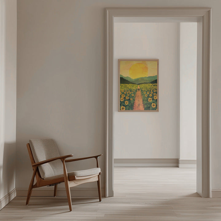 Sunflower Plantation - Stretched Canvas, Poster or Fine Art Print I Heart Wall Art