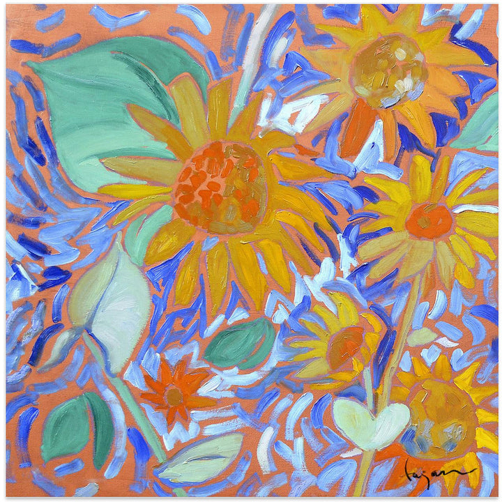 Sunflowersagei - Square Stretched Canvas, Poster or Fine Art Print I Heart Wall Art