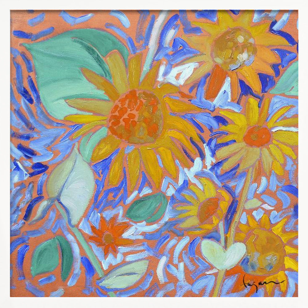 Sunflowersagei - Square Stretched Canvas, Poster or Fine Art Print I Heart Wall Art