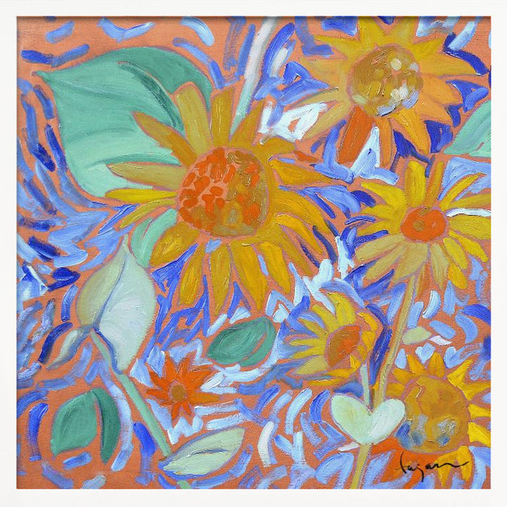 Sunflowersagei - Square Stretched Canvas, Poster or Fine Art Print I Heart Wall Art