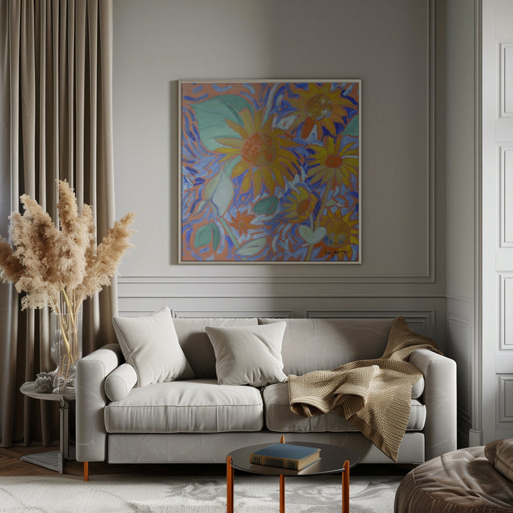 Sunflowersagei - Square Stretched Canvas, Poster or Fine Art Print I Heart Wall Art