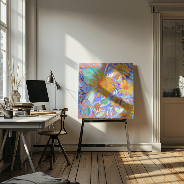 Sunflowersagei - Square Stretched Canvas, Poster or Fine Art Print I Heart Wall Art