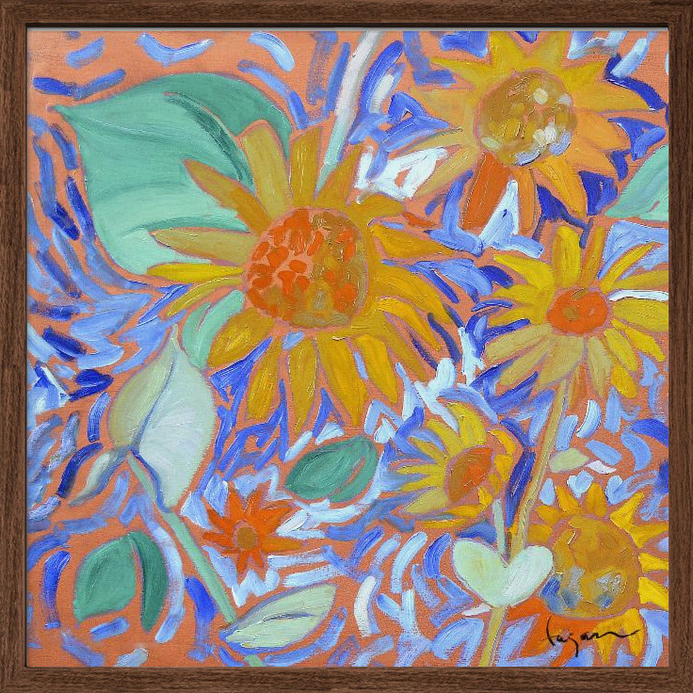 Sunflowersagei - Square Stretched Canvas, Poster or Fine Art Print I Heart Wall Art
