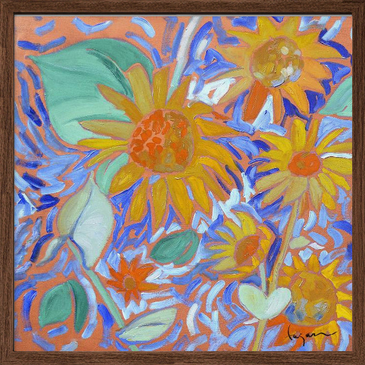 Sunflowersagei - Square Stretched Canvas, Poster or Fine Art Print I Heart Wall Art