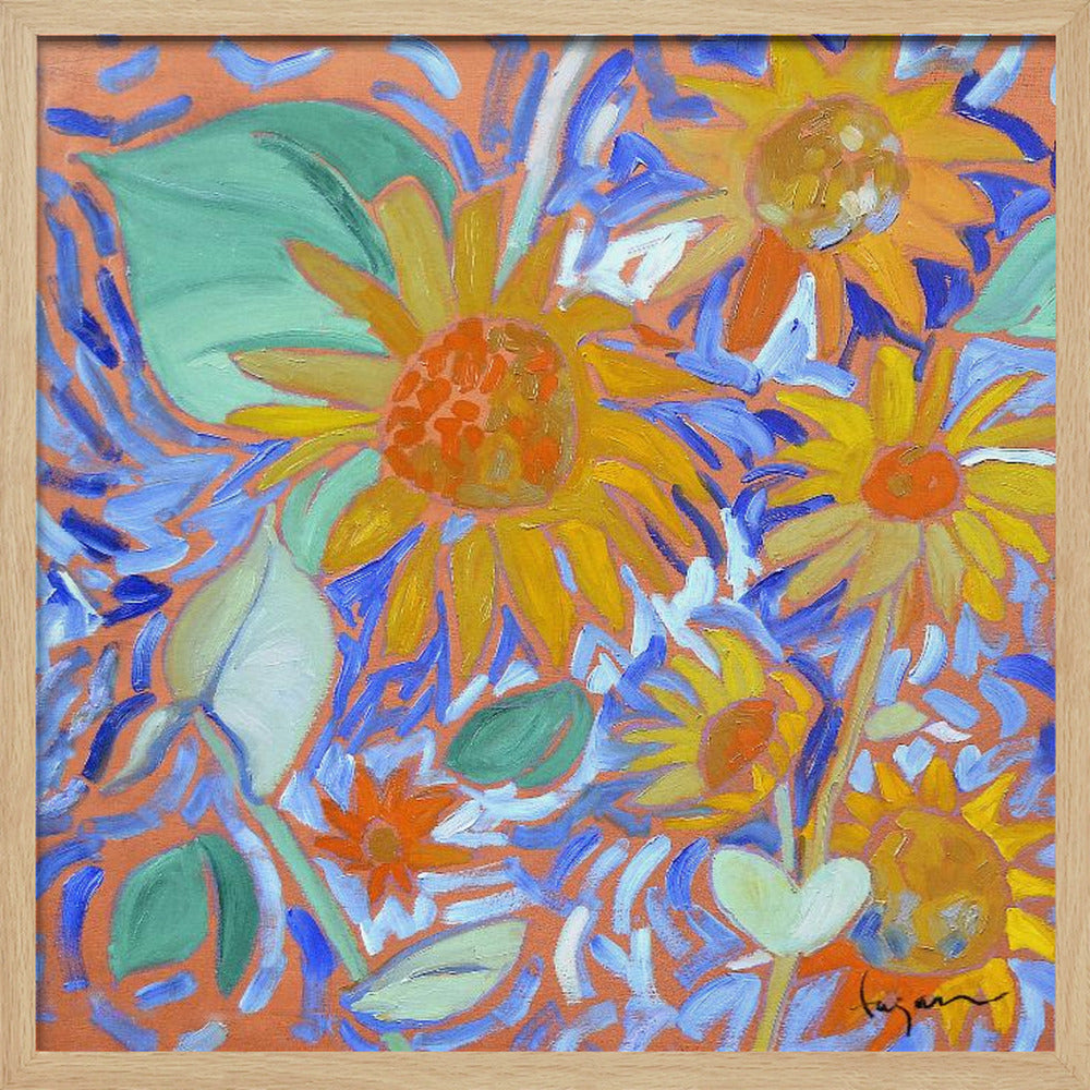 Sunflowersagei - Square Stretched Canvas, Poster or Fine Art Print I Heart Wall Art