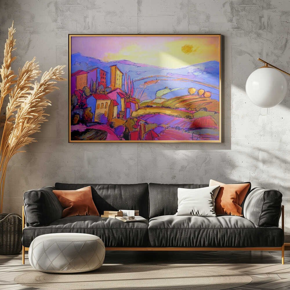 Sunlit Countryside - Stretched Canvas, Poster or Fine Art Print - I Heart Wall Art - Poster Print, Canvas Print or Framed Art Print