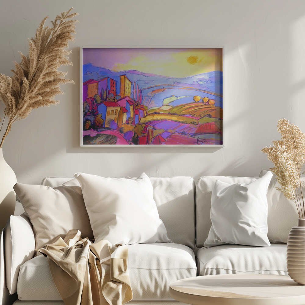 Sunlit Countryside - Stretched Canvas, Poster or Fine Art Print - I Heart Wall Art - Poster Print, Canvas Print or Framed Art Print