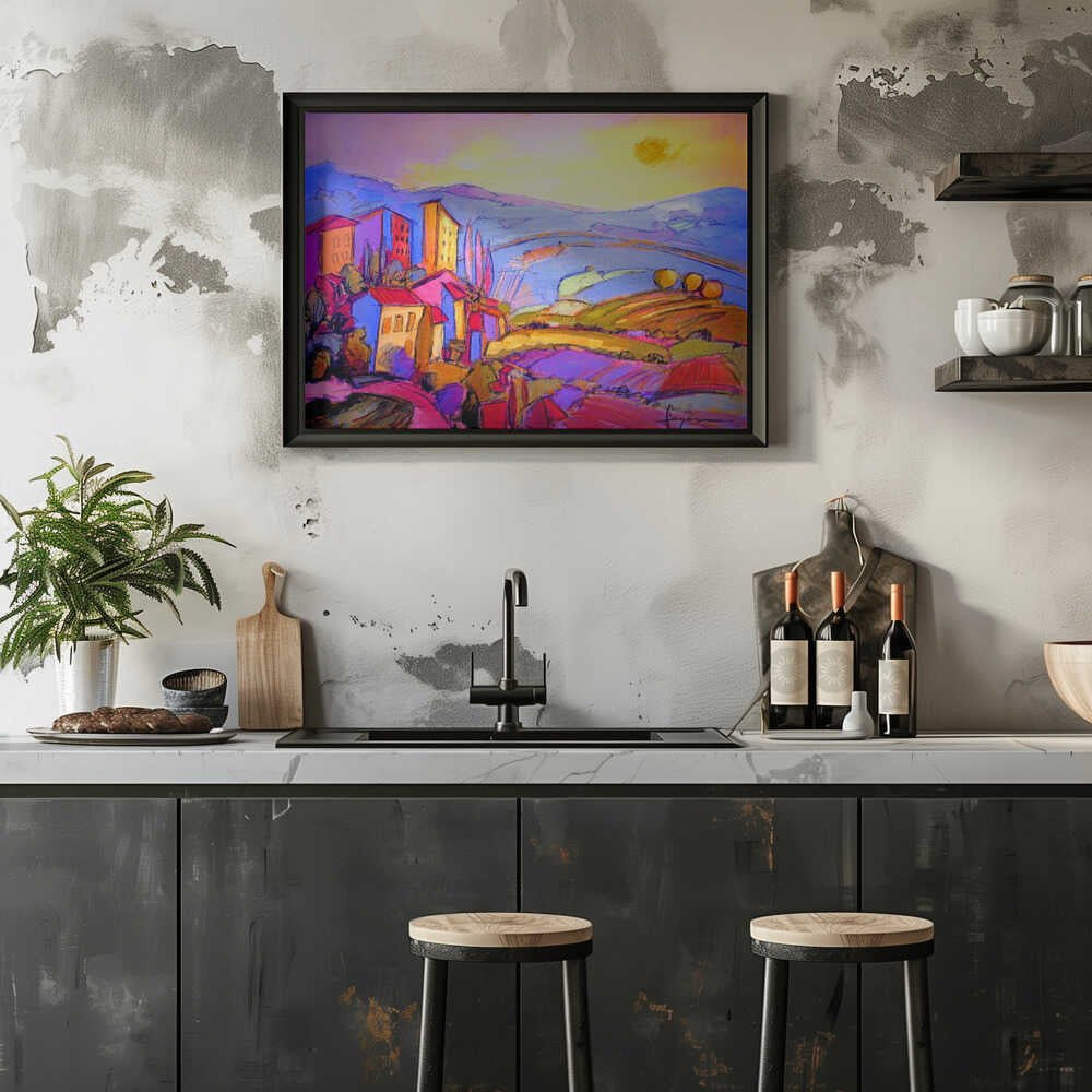 Sunlit Countryside - Stretched Canvas, Poster or Fine Art Print - I Heart Wall Art - Poster Print, Canvas Print or Framed Art Print