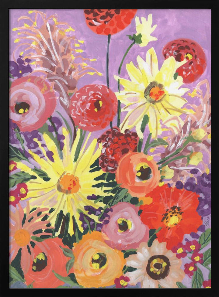 Sunny asters and anemones - Stretched Canvas, Poster or Fine Art Print I Heart Wall Art