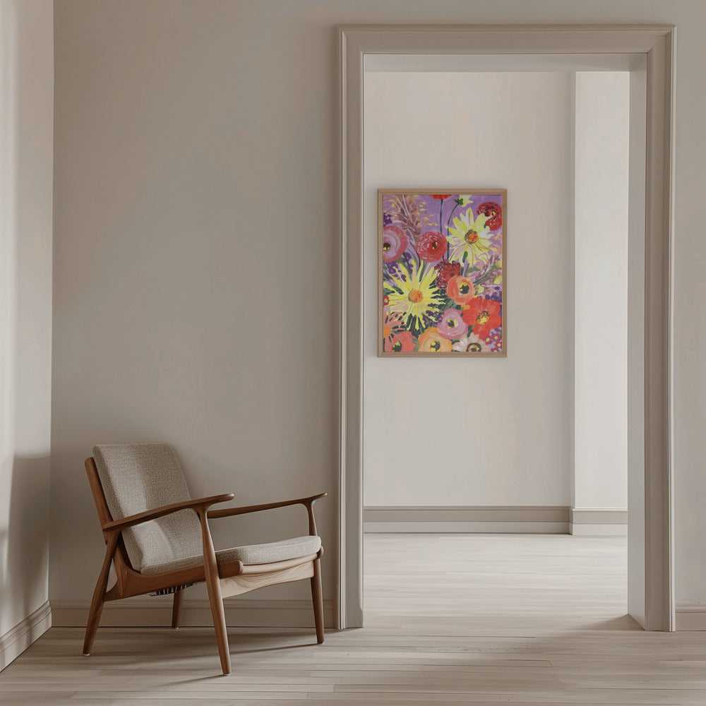Sunny asters and anemones - Stretched Canvas, Poster or Fine Art Print I Heart Wall Art