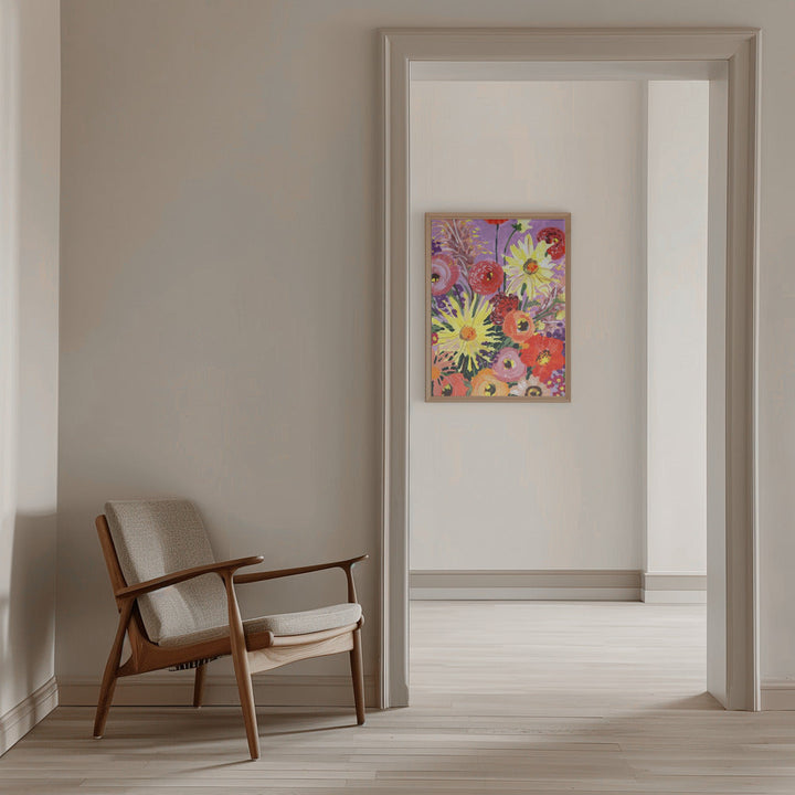 Sunny asters and anemones - Stretched Canvas, Poster or Fine Art Print I Heart Wall Art