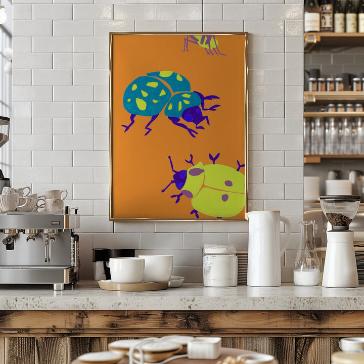 Sunny Ladybugs - Stretched Canvas, Poster or Fine Art Print I Heart Wall Art