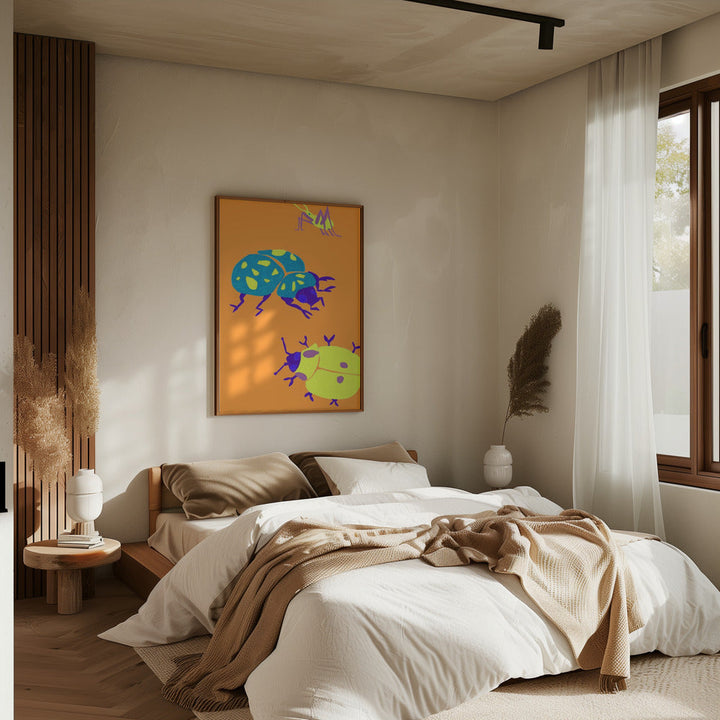Sunny Ladybugs - Stretched Canvas, Poster or Fine Art Print I Heart Wall Art