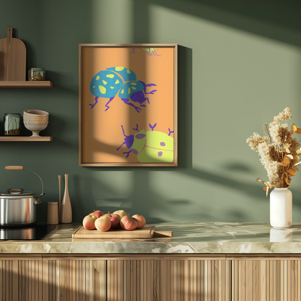 Sunny Ladybugs - Stretched Canvas, Poster or Fine Art Print I Heart Wall Art