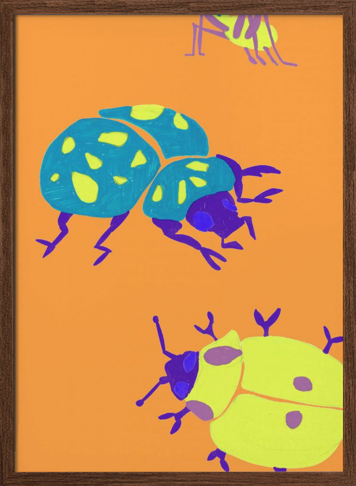 Sunny Ladybugs - Stretched Canvas, Poster or Fine Art Print I Heart Wall Art