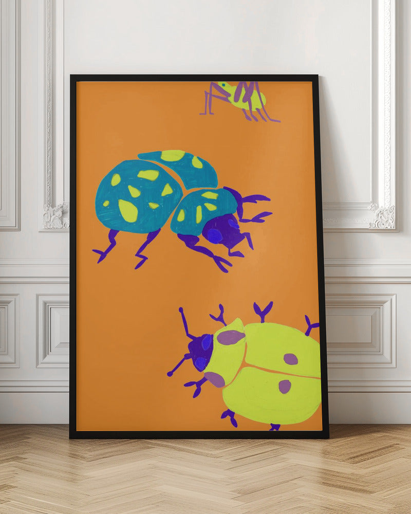 Sunny Ladybugs - Stretched Canvas, Poster or Fine Art Print I Heart Wall Art