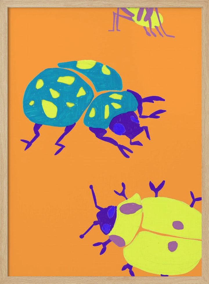 Sunny Ladybugs - Stretched Canvas, Poster or Fine Art Print I Heart Wall Art