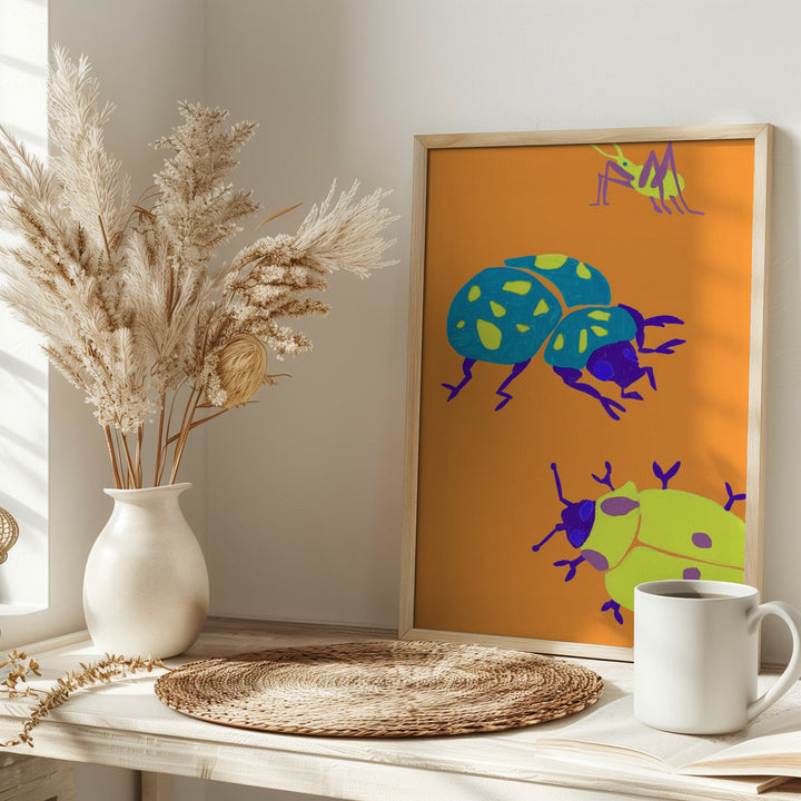 Sunny Ladybugs - Stretched Canvas, Poster or Fine Art Print I Heart Wall Art