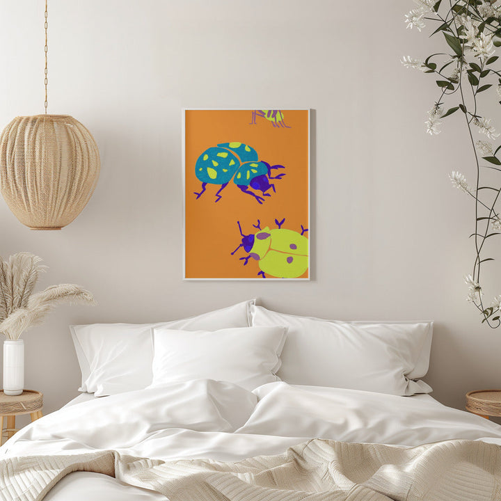 Sunny Ladybugs - Stretched Canvas, Poster or Fine Art Print I Heart Wall Art