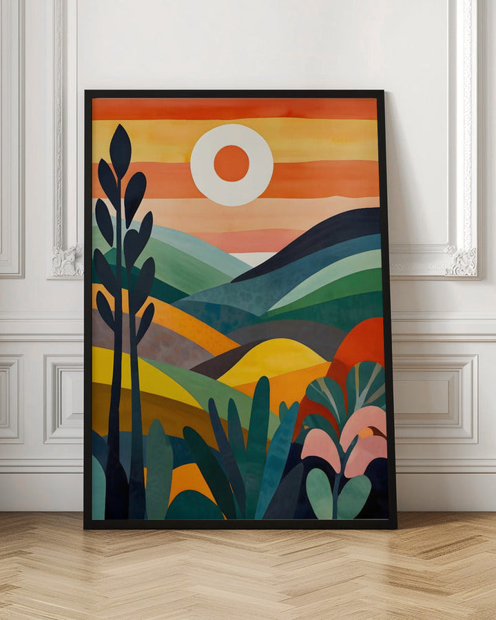 Sunrise Over Rolling Hills - Stretched Canvas, Poster or Fine Art Print I Heart Wall Art