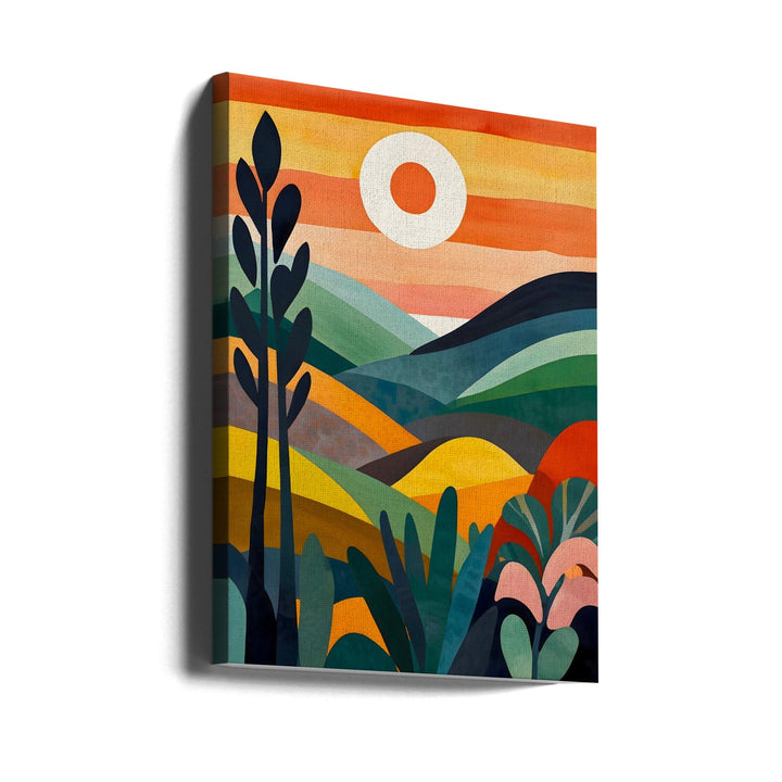 Sunrise Over Rolling Hills - Stretched Canvas, Poster or Fine Art Print I Heart Wall Art