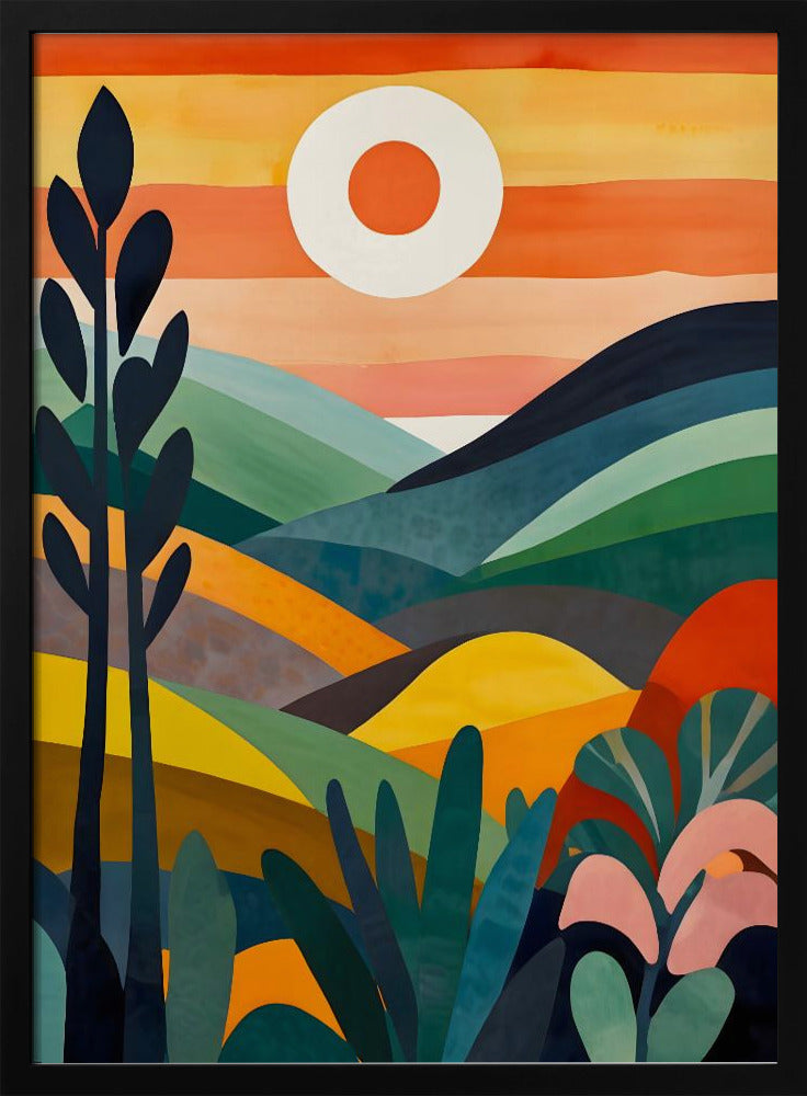 Sunrise Over Rolling Hills - Stretched Canvas, Poster or Fine Art Print I Heart Wall Art