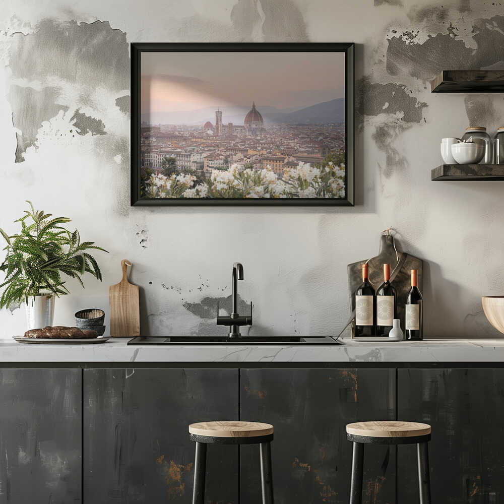 Sunset In Florence - Stretched Canvas, Poster or Fine Art Print - I Heart Wall Art - Poster Print, Canvas Print or Framed Art Print