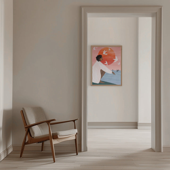 Sunset On My Own - Stretched Canvas, Poster or Fine Art Print I Heart Wall Art