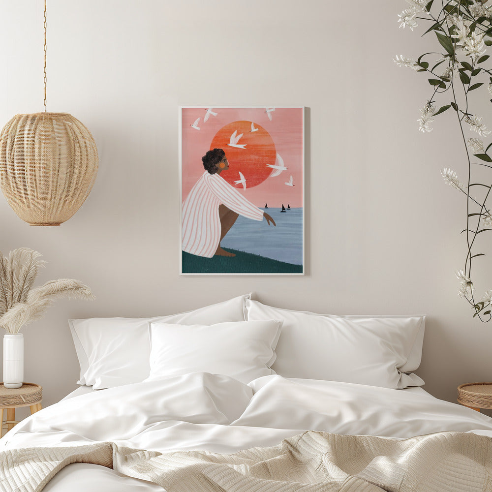 Sunset On My Own - Stretched Canvas, Poster or Fine Art Print I Heart Wall Art