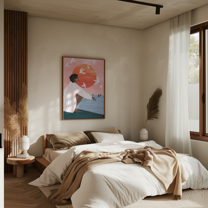 Sunset On My Own - Stretched Canvas, Poster or Fine Art Print I Heart Wall Art