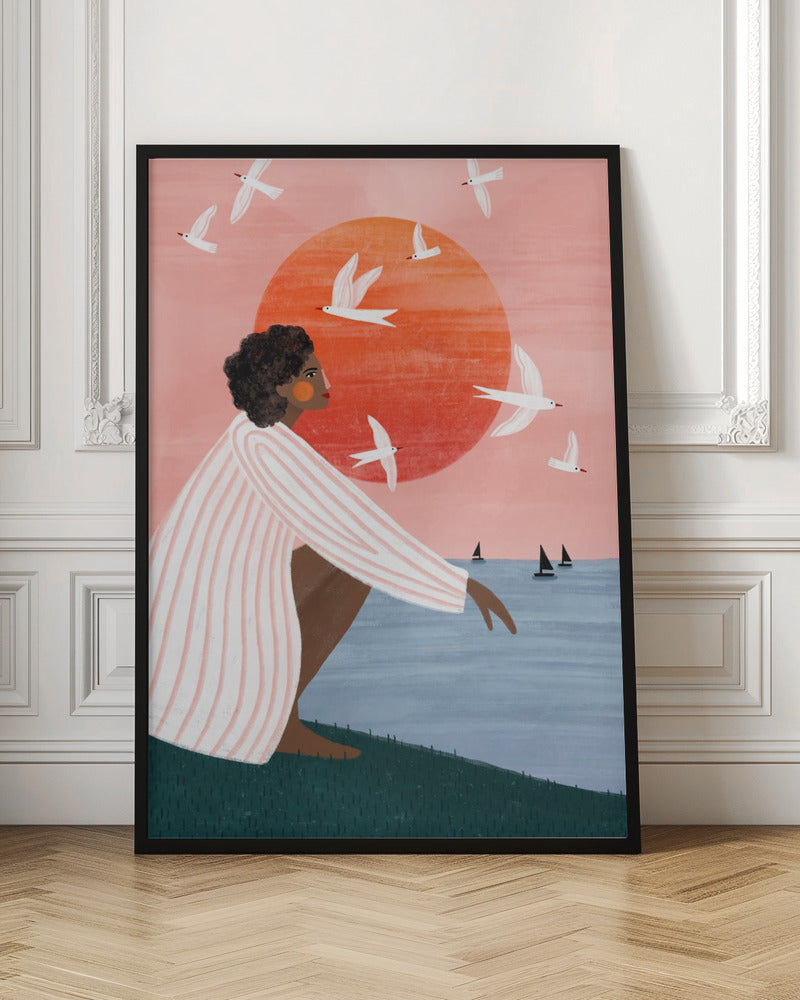 Sunset On My Own - Stretched Canvas, Poster or Fine Art Print I Heart Wall Art