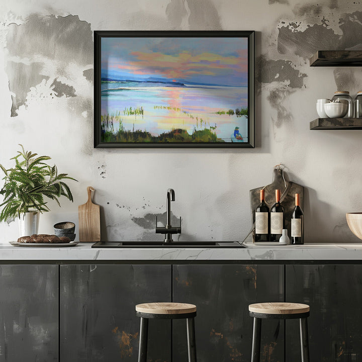 Sunset On the Bay - Stretched Canvas, Poster or Fine Art Print I Heart Wall Art
