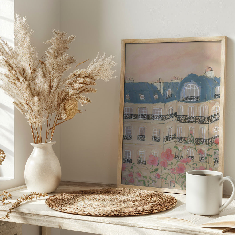 Sunset Over Paris 70x100 - Stretched Canvas, Poster or Fine Art Print I Heart Wall Art