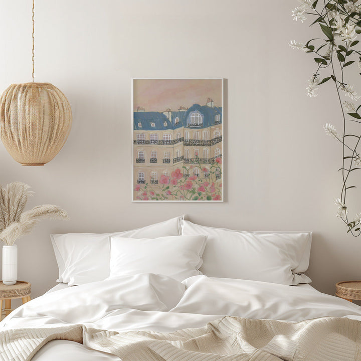 Sunset Over Paris 70x100 - Stretched Canvas, Poster or Fine Art Print I Heart Wall Art