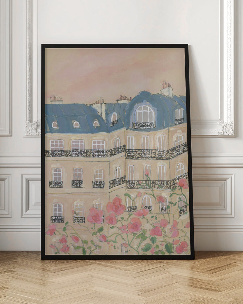 Sunset Over Paris 70x100 - Stretched Canvas, Poster or Fine Art Print I Heart Wall Art