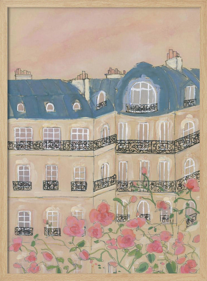 Sunset Over Paris 70x100 - Stretched Canvas, Poster or Fine Art Print I Heart Wall Art