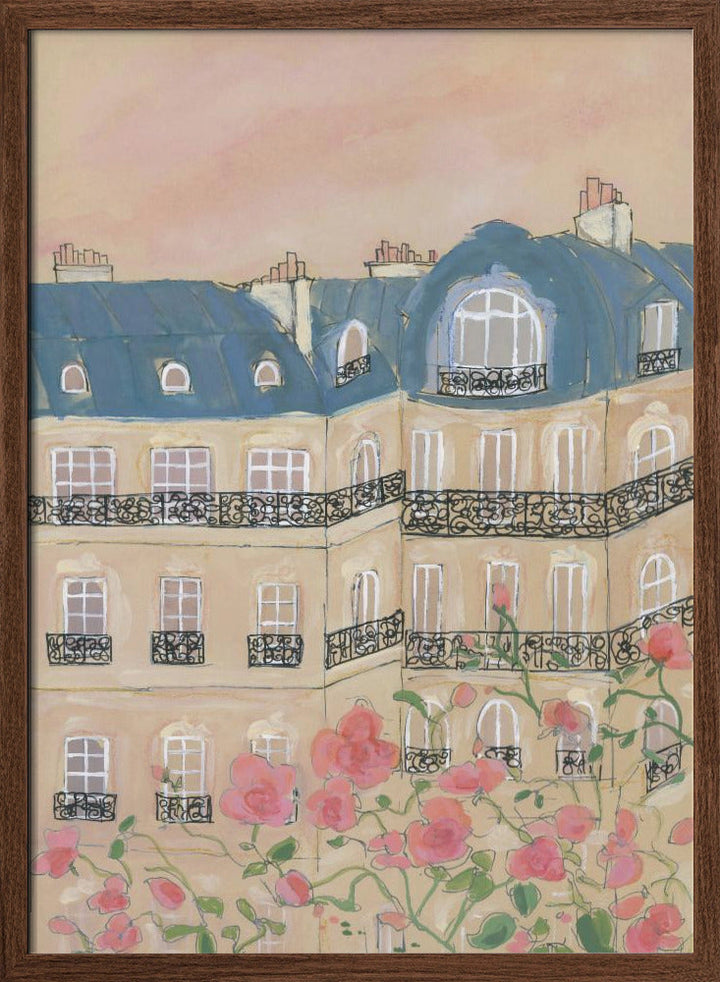 Sunset Over Paris 70x100 - Stretched Canvas, Poster or Fine Art Print I Heart Wall Art