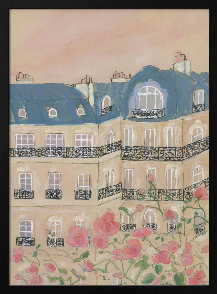 Sunset Over Paris 70x100 - Stretched Canvas, Poster or Fine Art Print I Heart Wall Art