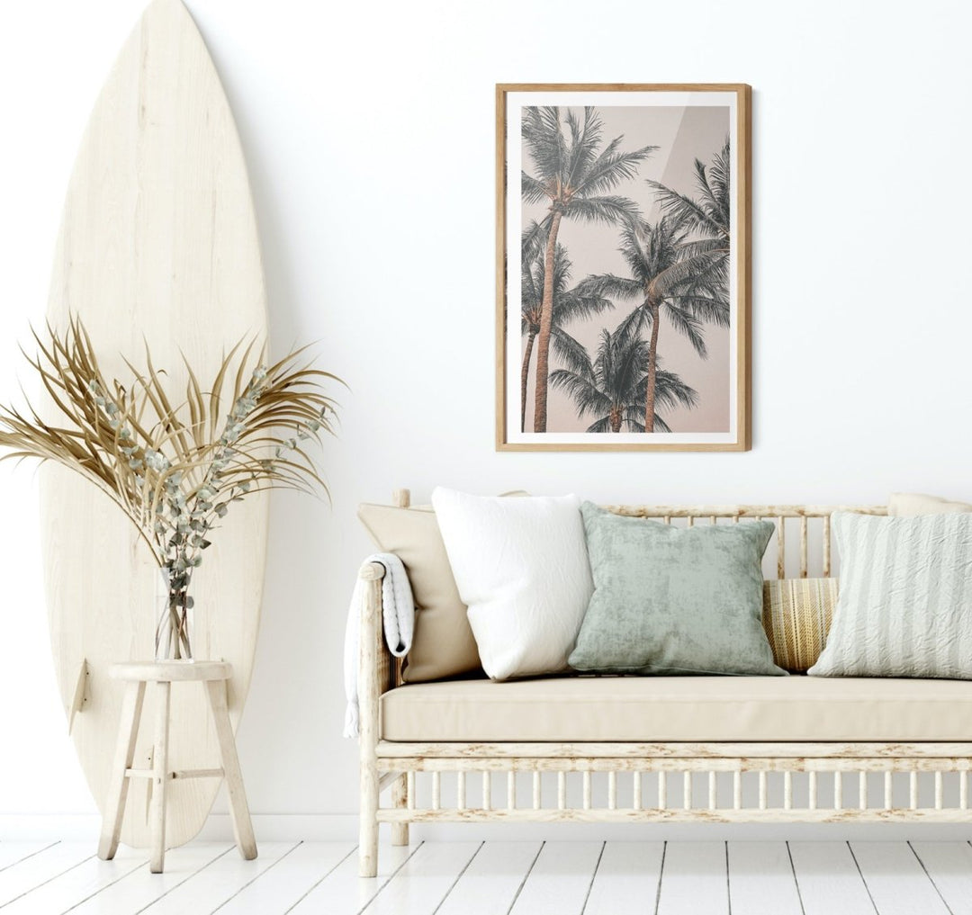 Sunset Palms I - Coastal Palm Photographic Art / Stretched Canvas Print - I Heart Wall Art - Poster Print, Canvas Print or Framed Art Print